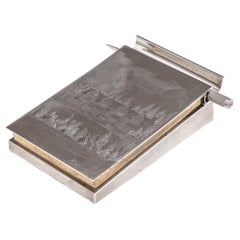 Vintage 20th Century Solid Silver Notepad & Pencil, Asprey Of London c.1974