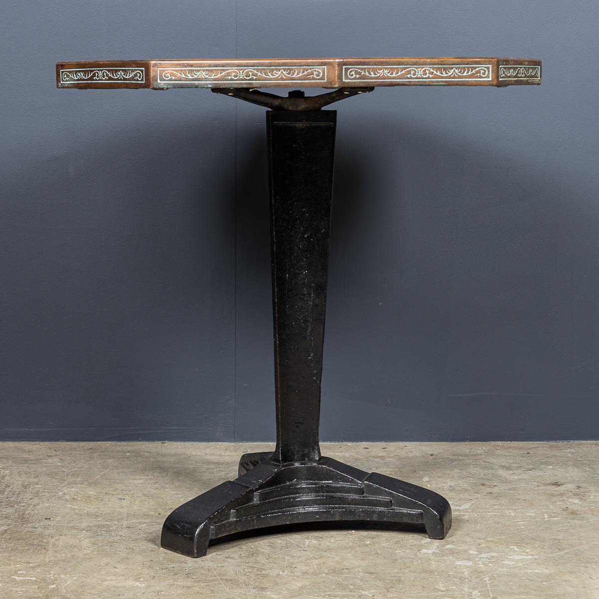 Other Vintage 20th Century Spanish Embossed Copper Table By Malart c.1930 For Sale