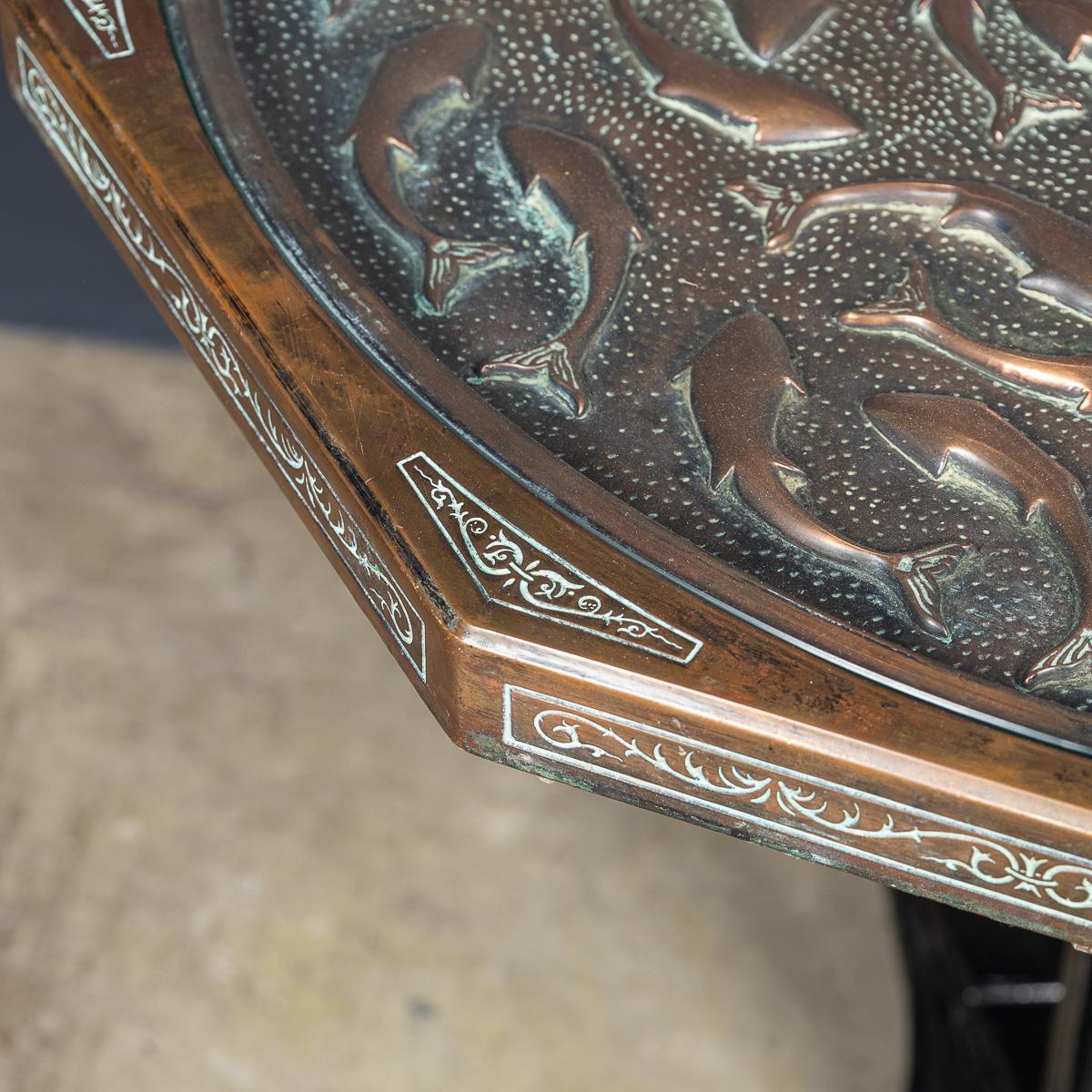 Vintage 20th Century Spanish Embossed Copper Table By Malart c.1930 For Sale 2