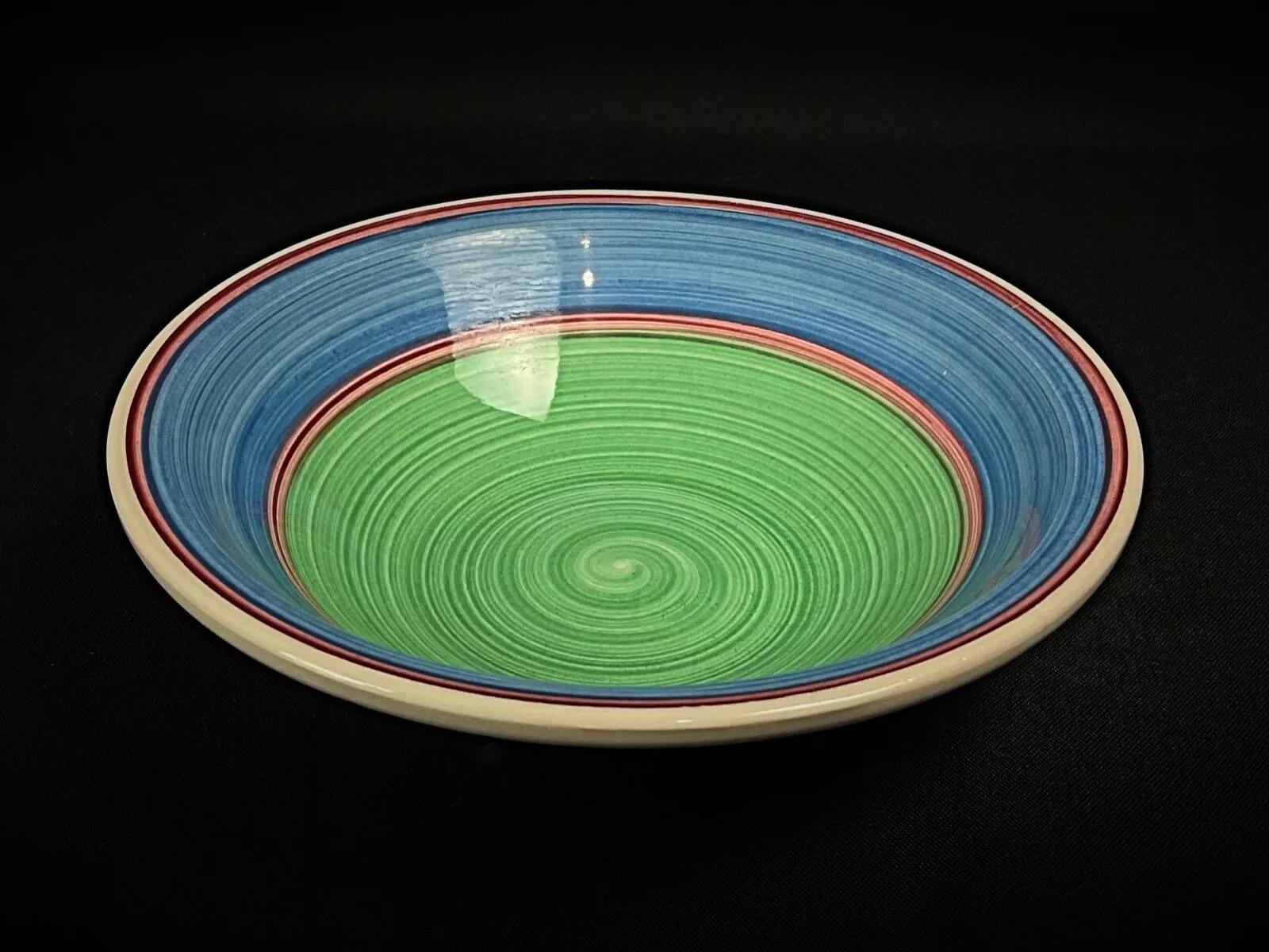 Vintage 20th-Century Spiral Blue and Green Ceramic Catchall Dish - 2Y317 For Sale 1
