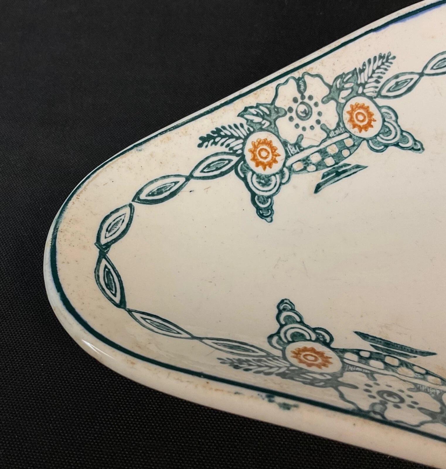 Vintage 20th Century St Amand Ceramic Sauce Boat and Underplate - 2Y589 For Sale 3