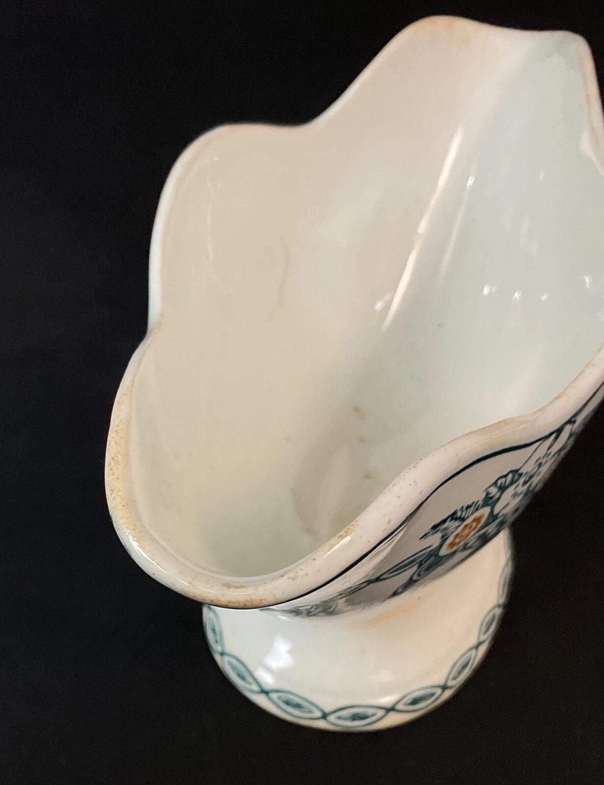 Vintage 20th Century St Amand Ceramic Sauce Boat and Underplate - 2Y589 For Sale 4