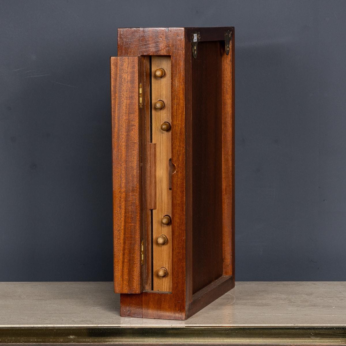 British Vintage 20th Century Striped Wood Perpetual Desk / Wall Calendar c.1970 For Sale