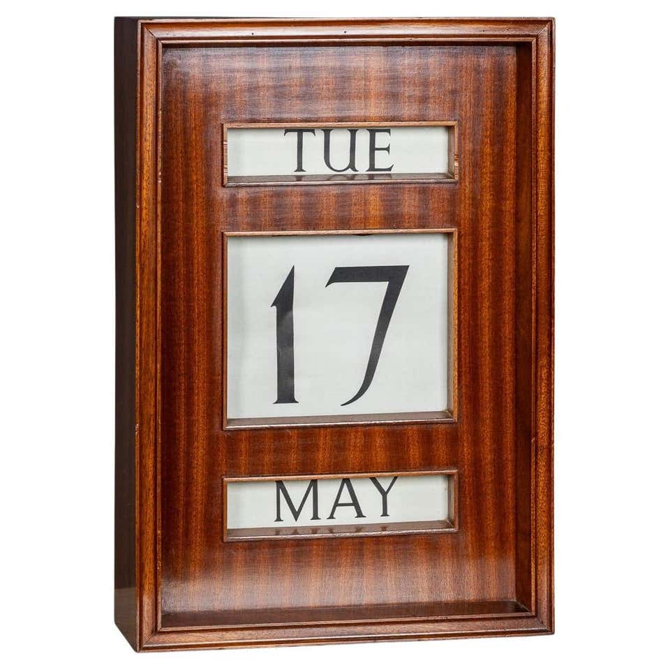 Edwardian Mahogany Perpetual Hexagonal Wall Calendar at 1stDibs