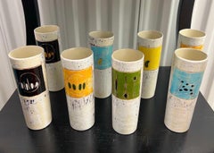 Vintage 20th Century Studio Pottery Plates and Cups - a Set of 16