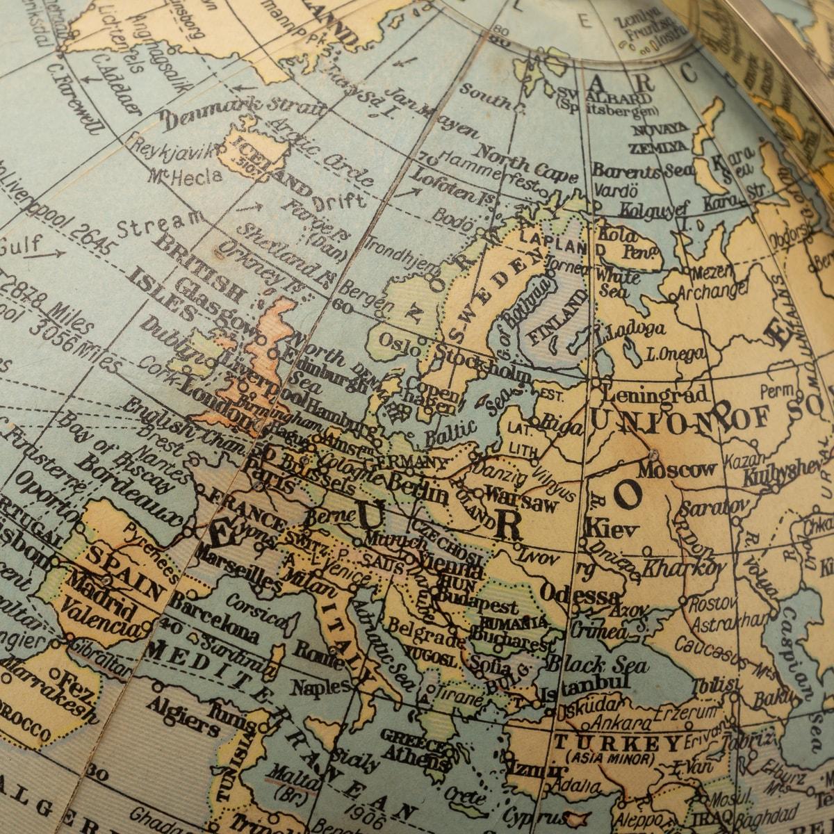 Vintage 20th Century Terrestrial Globe By Geographica Of Fleet St, London c.1960 5