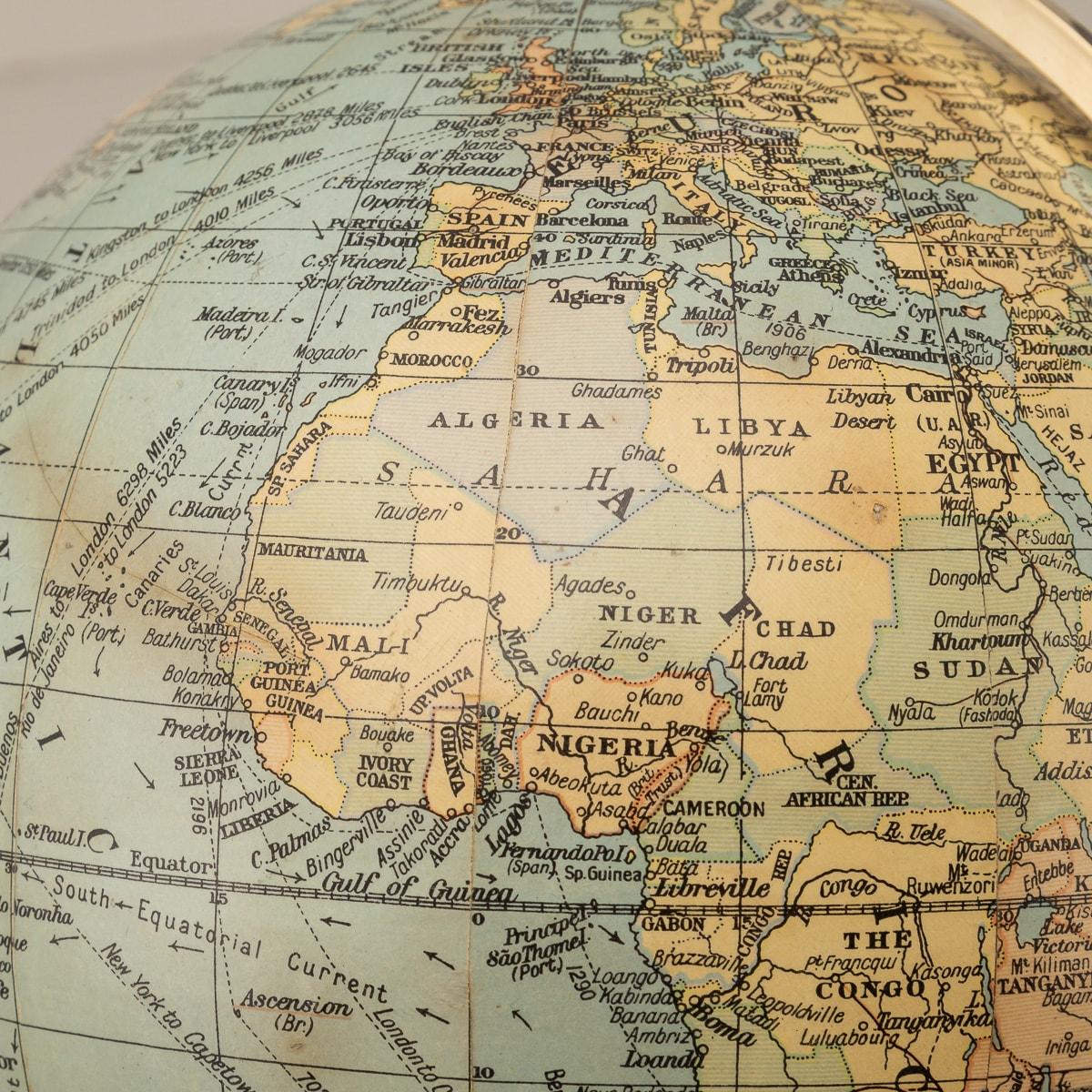 Vintage 20th Century Terrestrial Globe By Geographica Of Fleet St, London c.1960 6