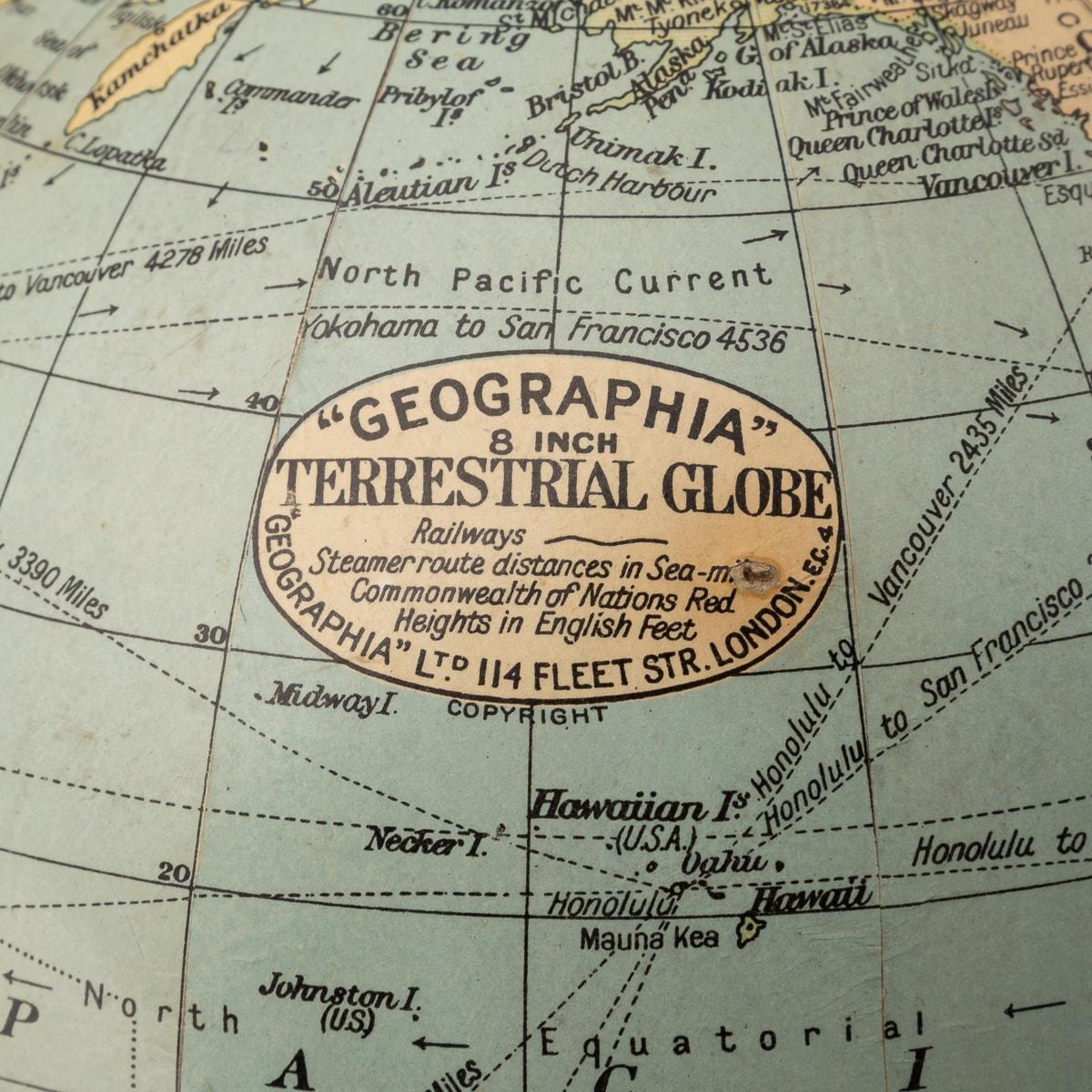 Vintage 20th Century Terrestrial Globe By Geographica Of Fleet St, London c.1960 12