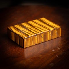 Vintage 20th Century Tigers Eye Stone Box c.1960