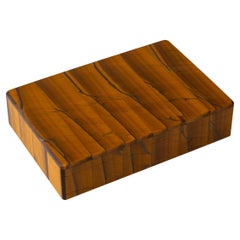 Vintage 20th Century Tigers Eye Stone Box c.1960