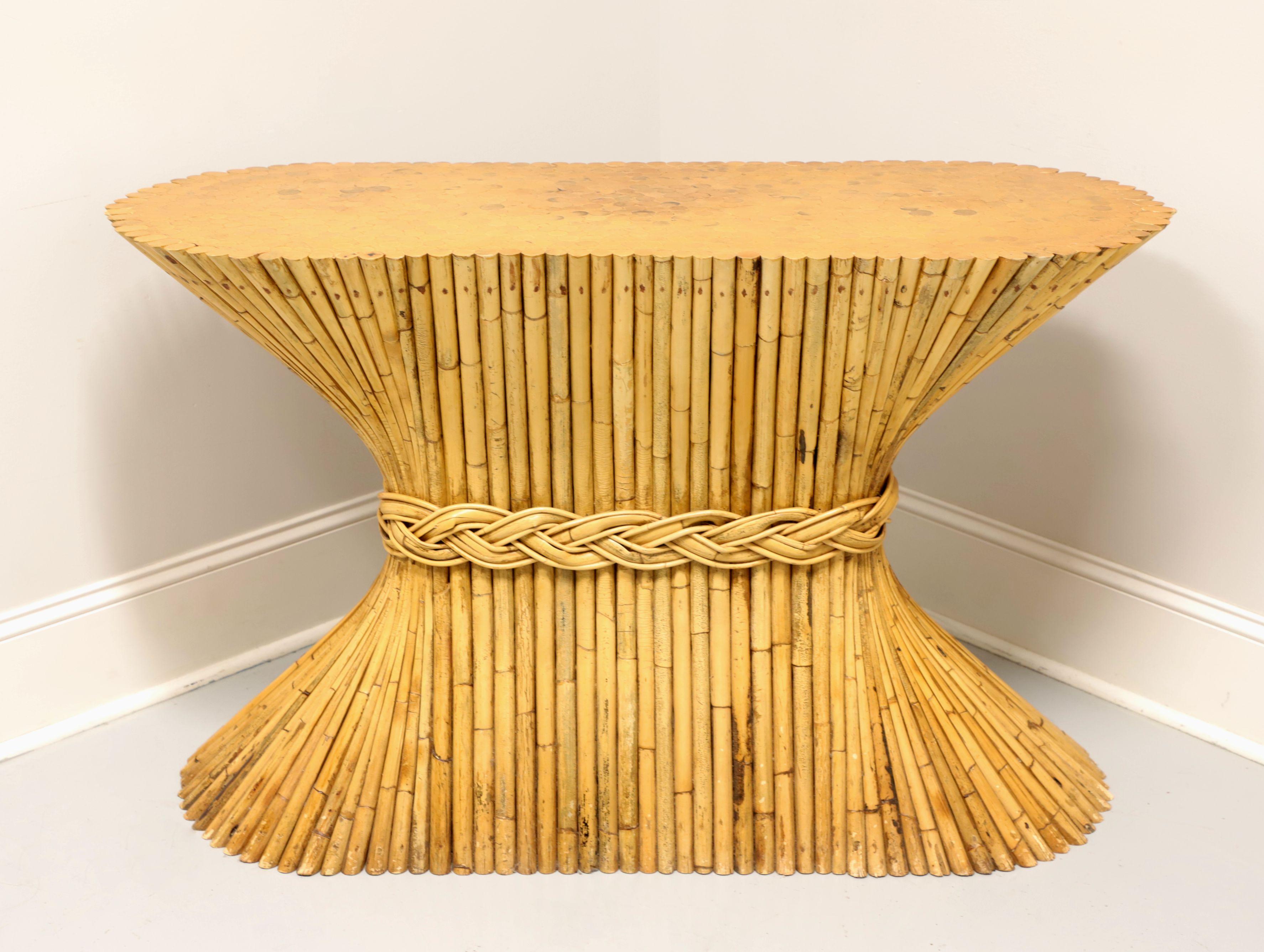 A Tropical style dining table base by McGuire Furniture, their 