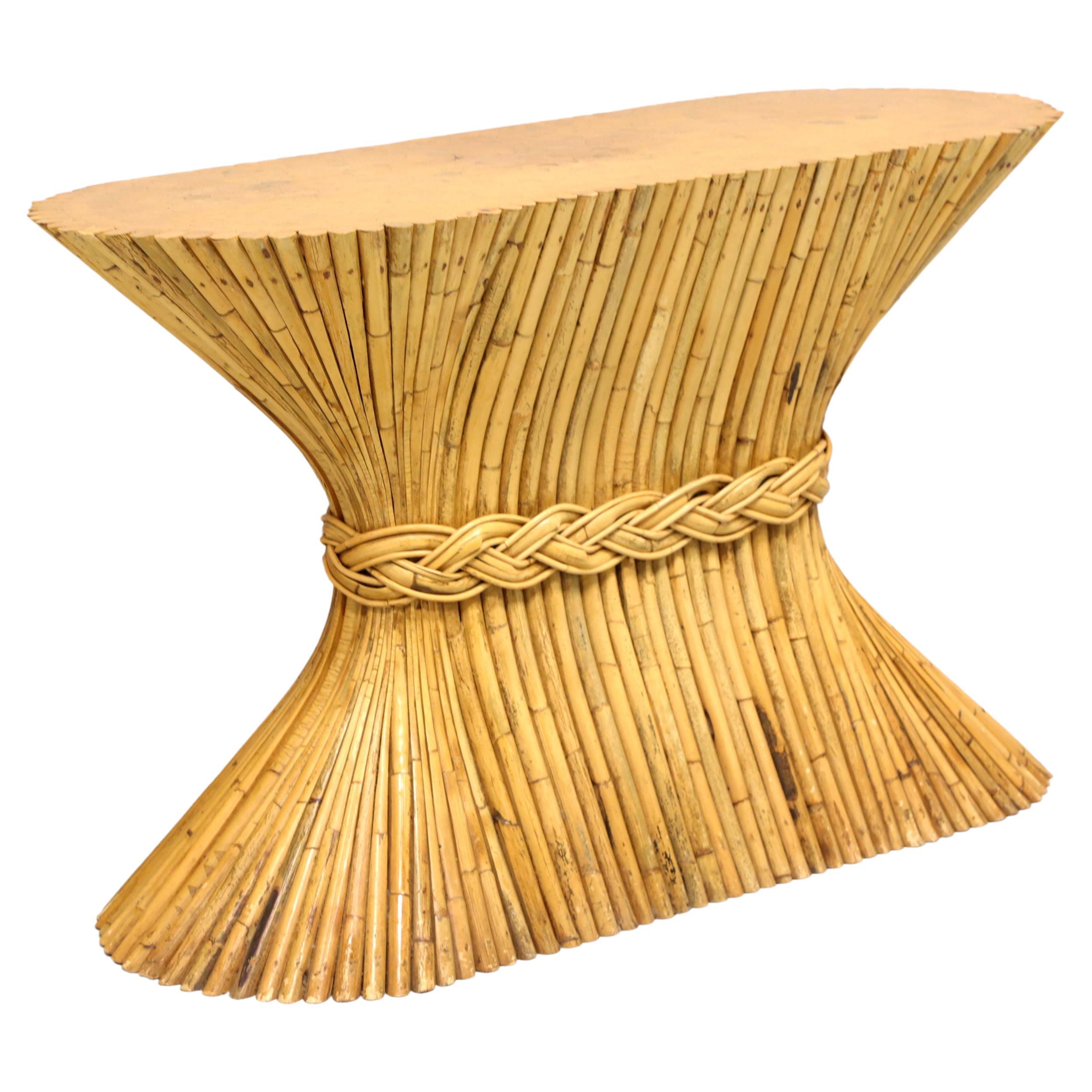 McGUIRE "Sheaf of Wheat" Faux Bamboo Dining Table Pedestal Base