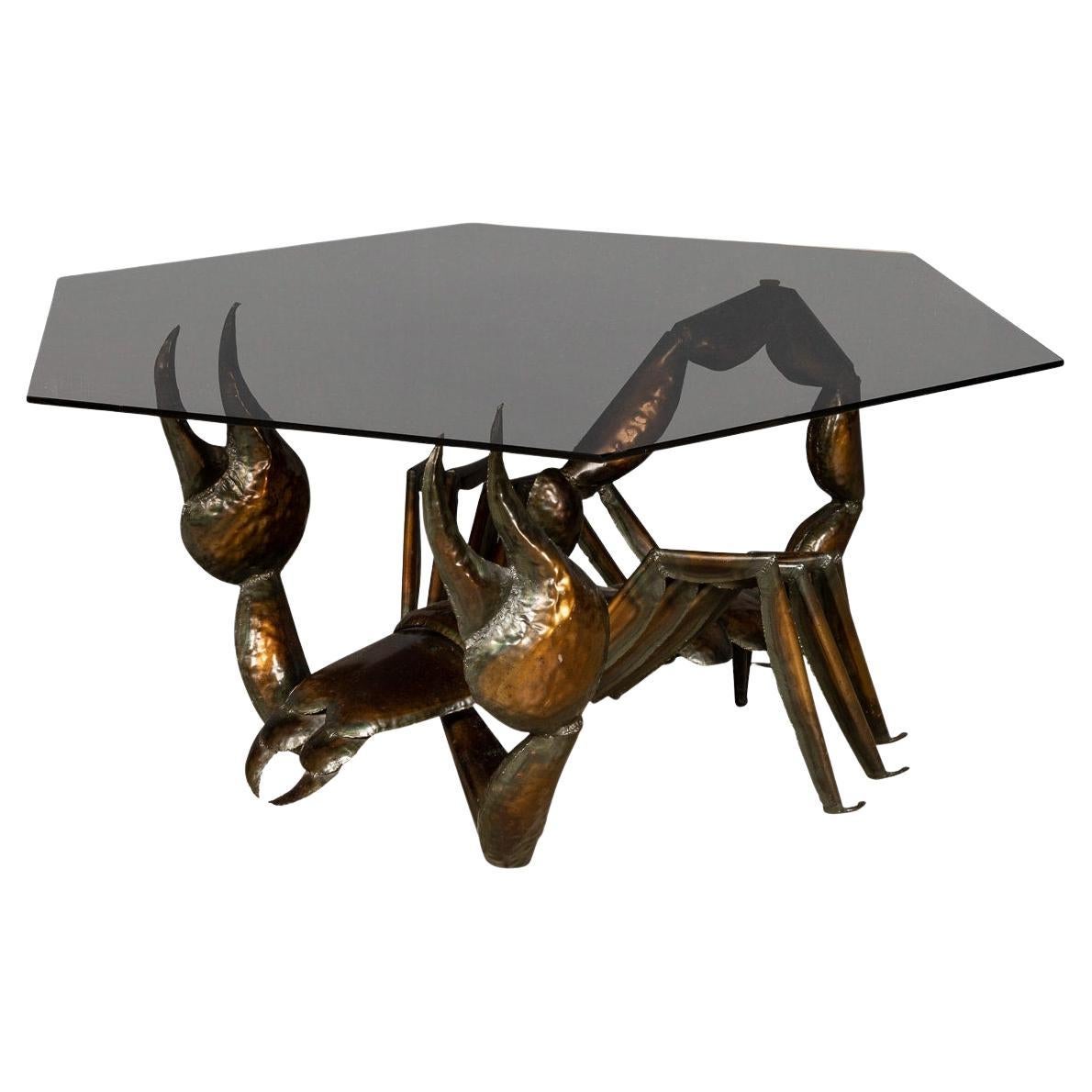 Vintage 20th Century Unusual Metal Scorpion Shaped Coffee Table c.1970