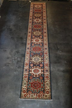 Vintage 20th Century Uzbek Lesghi Kazak Runner