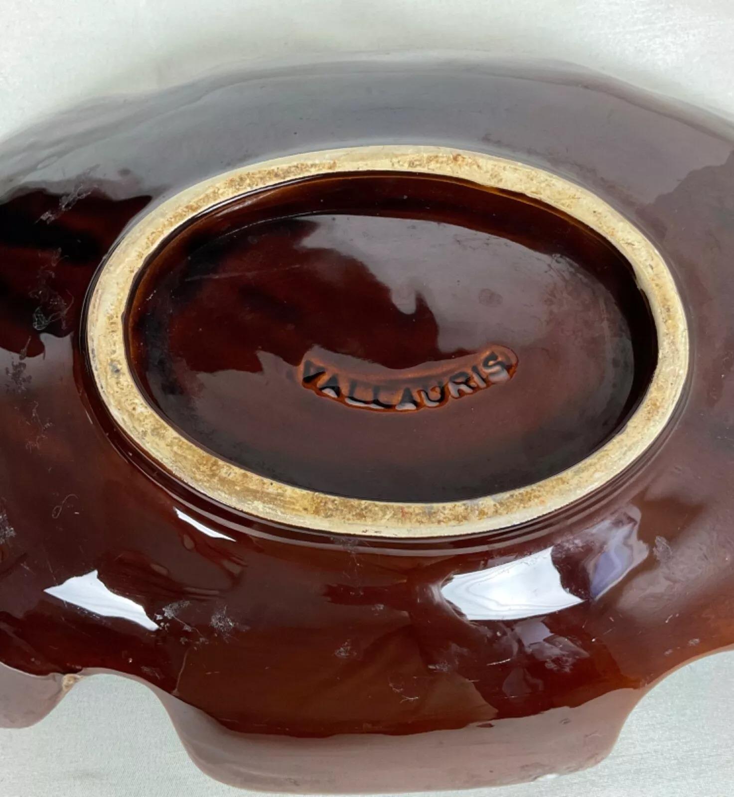 Plat vintage 20TH CENTURY DESIGN en céramique de Vallauris - Glazed and Textured Design - 2Y490 en vente 5