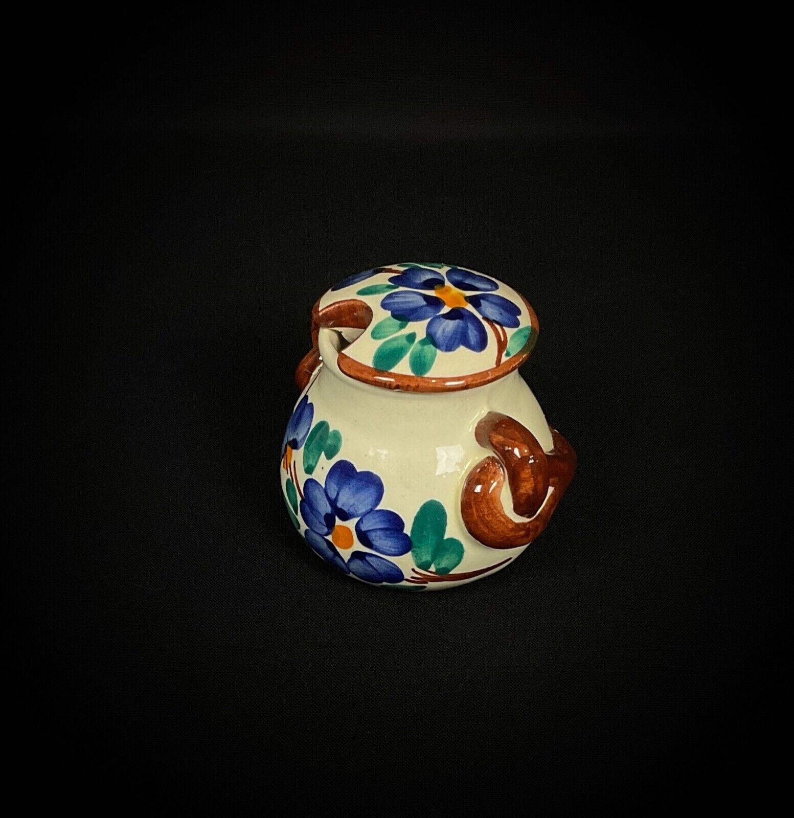 Maceta de Cerámica Floral Vallauris Vintage Siglo XX - 7,5 cm - 2Y377 en venta 2