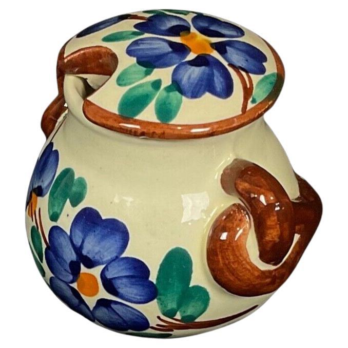 Vintage 20th Century Vallauris Floral Ceramic Pot - 7.5 cm - 2Y377