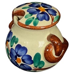 Vintage 20th Century Vallauris Floral Ceramic Pot – 7.5 cm - 2Y377