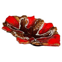 Bandeja de servir vintage con forma de hoja Vallauris del siglo XX - 2Y345