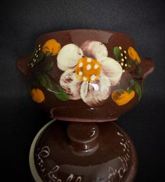 Vintage 20th Century Vàros Löd Majolika Ceramic Table Bin - 2Y498