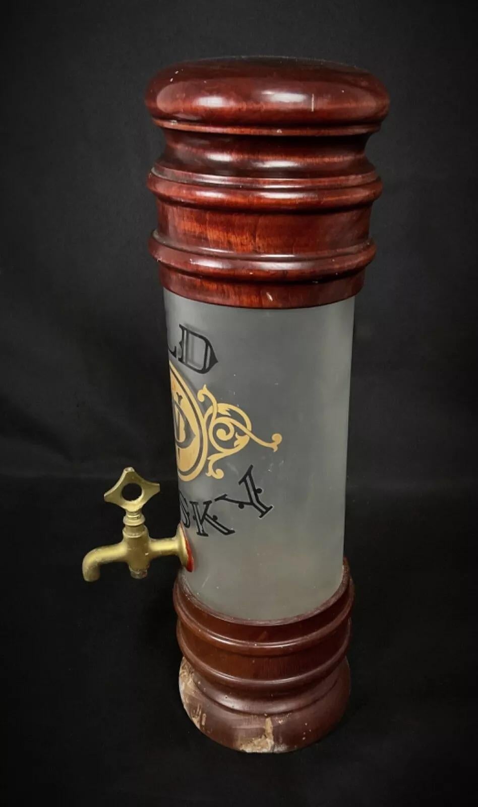 Dispensador de whisky vintage de madera y cristal del siglo XX - Francia - 2Y467 en venta 3