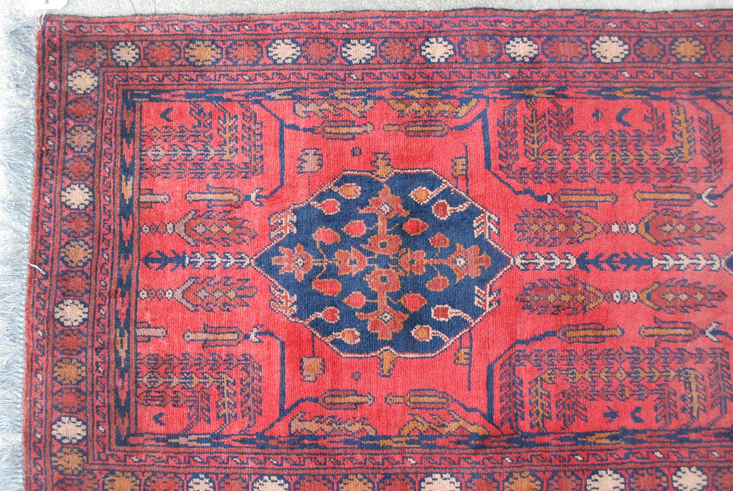 Anglo-Indian Vintage 20th Century Wool Runner Rug