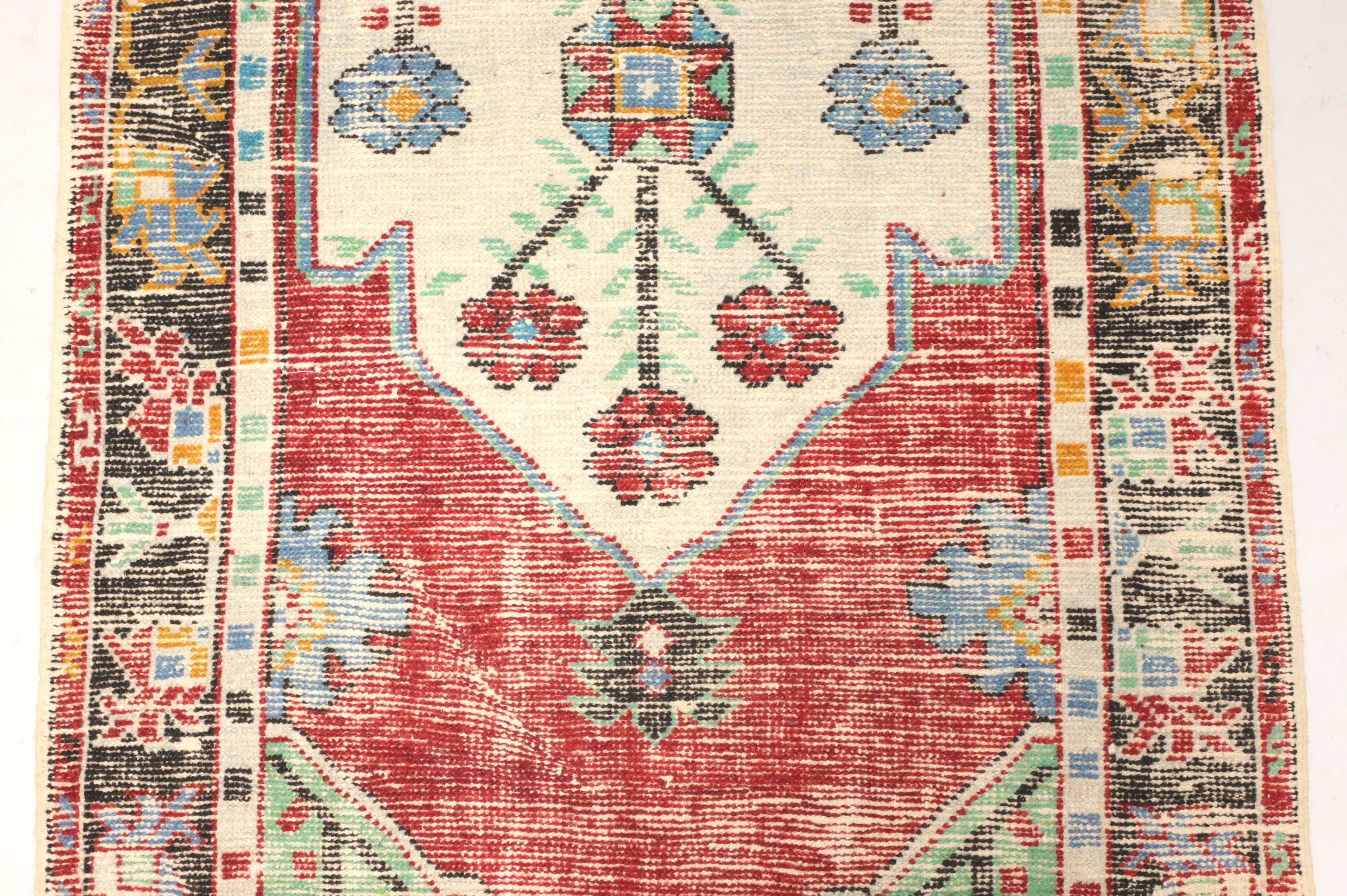 Other Vintage 20th Century Wool Turkish Oushak 3 x 6 Rug Runner For Sale