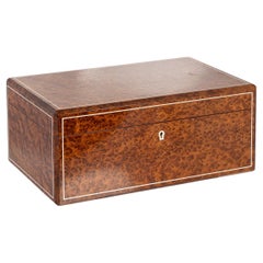 Vintage 20thC Art Deco Burr Walnut Cigar Humidor By Dunhill, England c.1930