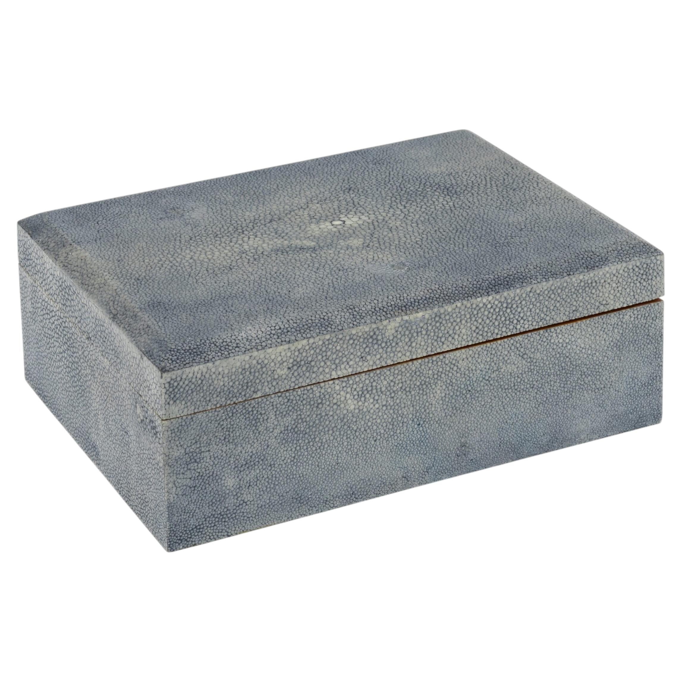 Vintage 20thC Blue Shagreen Cigar Humidor c.1930