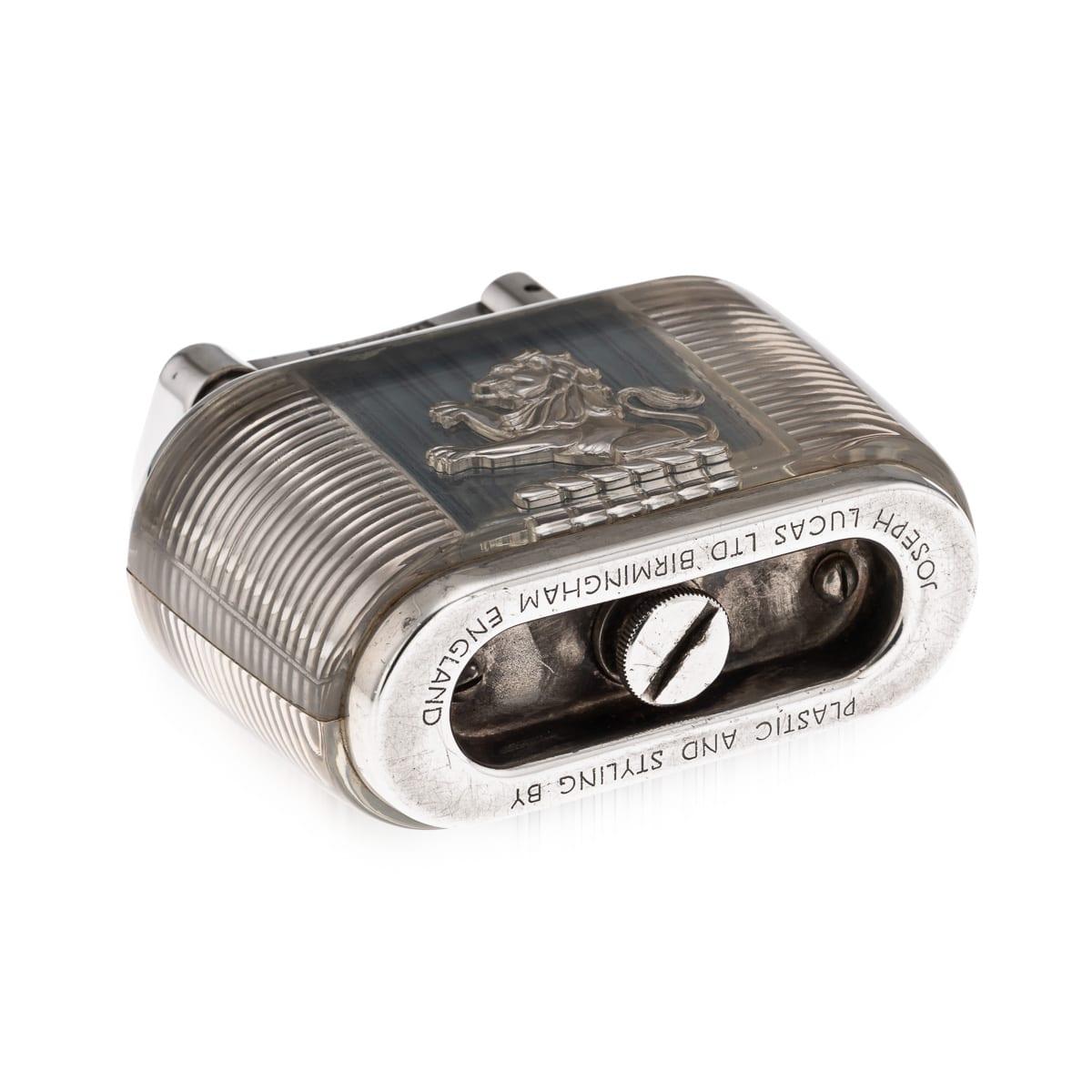 Accendino d'epoca da tavolo Dunhill Half-Giant Joseph Lucas Clear Lucite, 1950 ca. in vendita 1