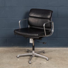 Vintage 20thC Ea217 Chair In Black Leather By Charles & Ray Eames For ICF