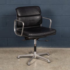 Vintage 20thC Ea217 Chair In Black Leather By Charles & Ray Eames For ICf