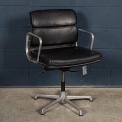 Vintage 20thC Ea217 Chair In Black Leather By Charles & Ray Eames For ICF