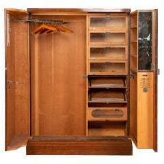 Antique 20th C English Art Deco Compactom Wardrobe, C.1930