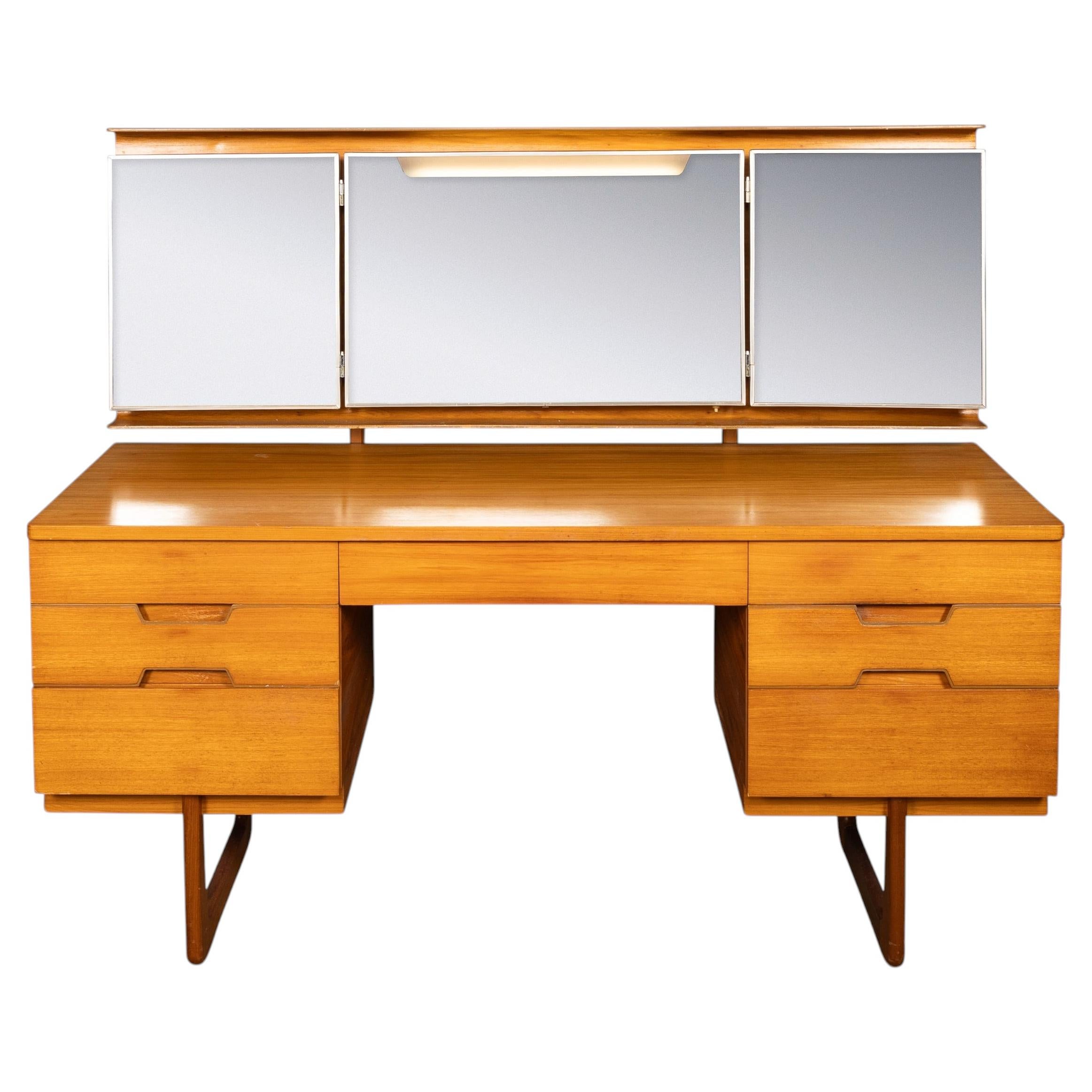Vintage 20thC English "Q" Dressing Table By Gunther Hoffstead For Uniflex c.1960