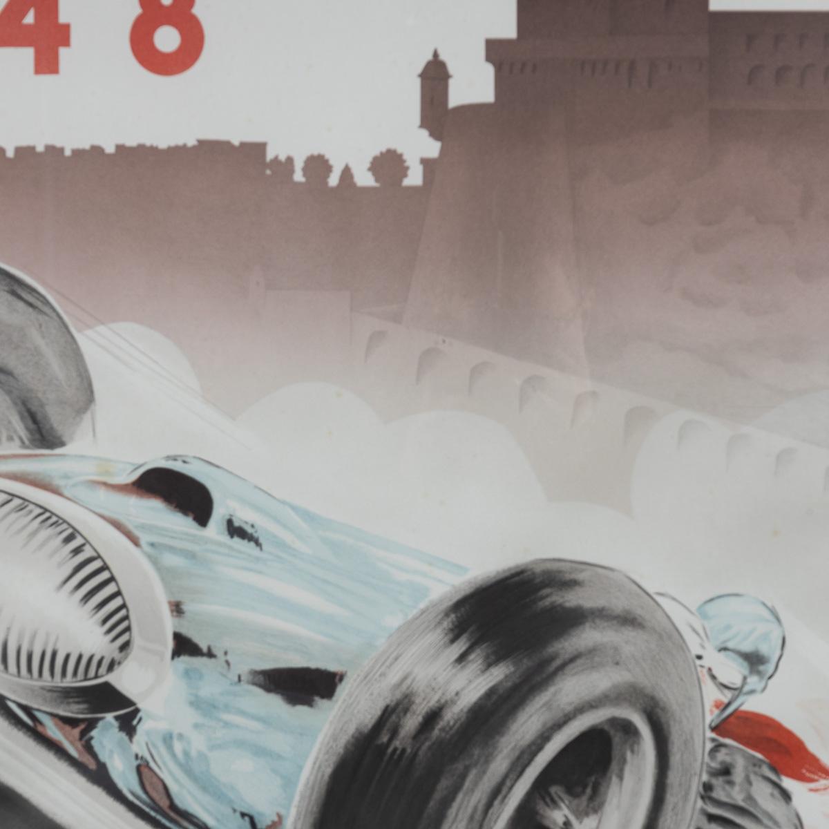 Vintage 20thC gerahmt 1948 Monaco Grand Prix Poster von Georges Hamel c.1985 im Angebot 3