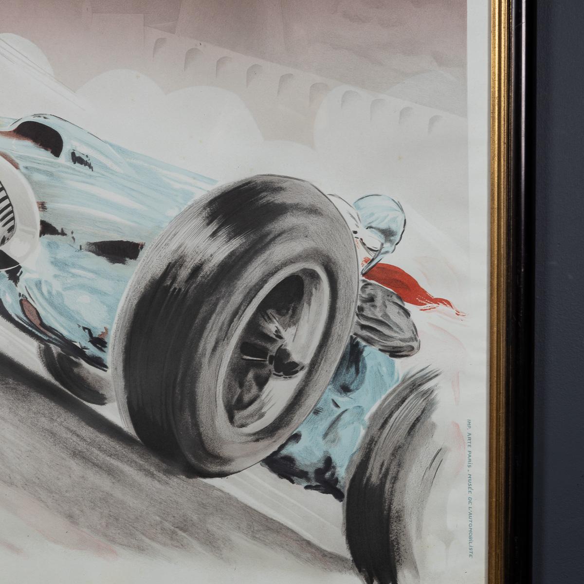 Vintage 20thC gerahmt 1948 Monaco Grand Prix Poster von Georges Hamel c.1985 im Angebot 4