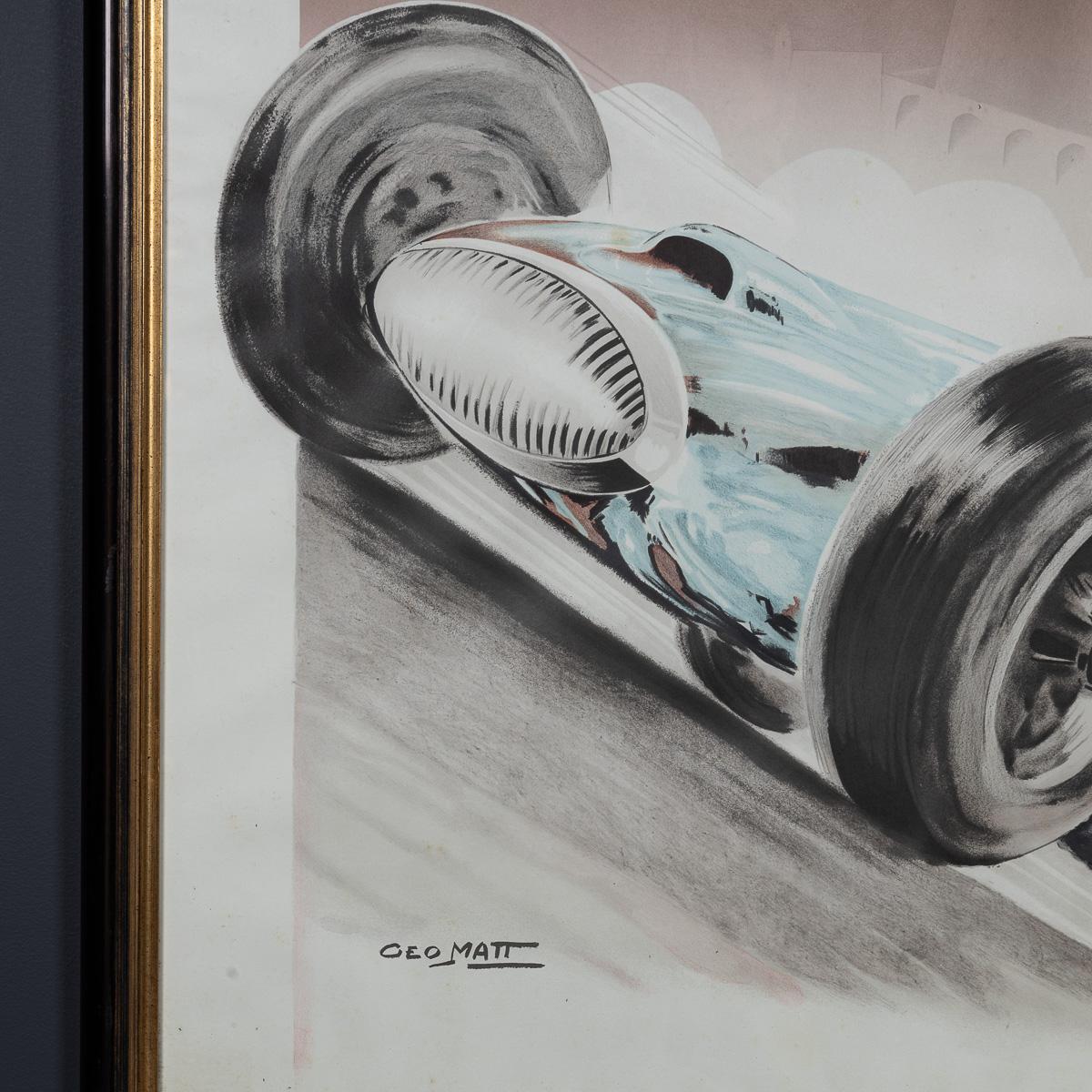 Vintage 20thC gerahmt 1948 Monaco Grand Prix Poster von Georges Hamel c.1985 im Angebot 5