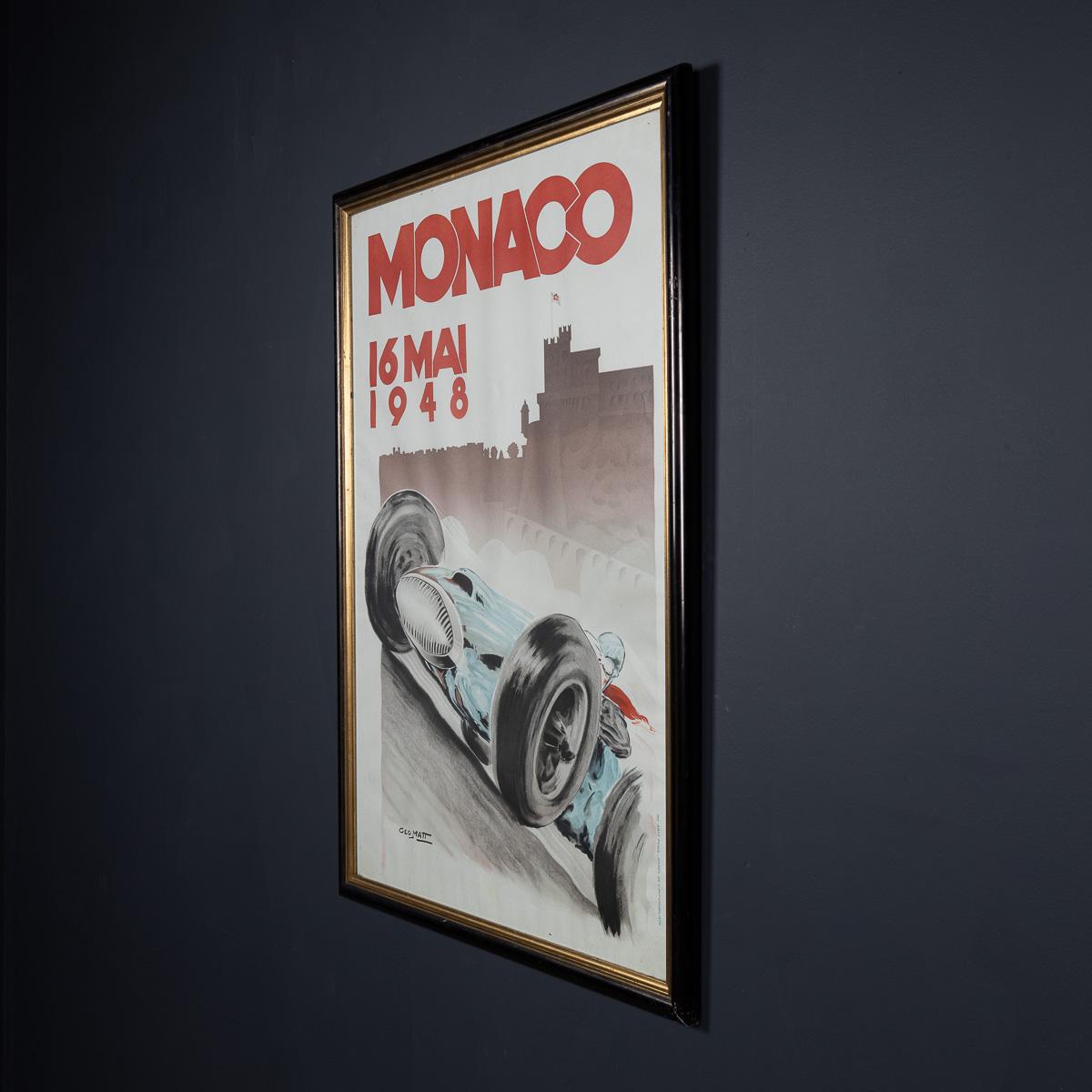 Vintage 20thC gerahmt 1948 Monaco Grand Prix Poster von Georges Hamel c.1985 (Sonstiges) im Angebot