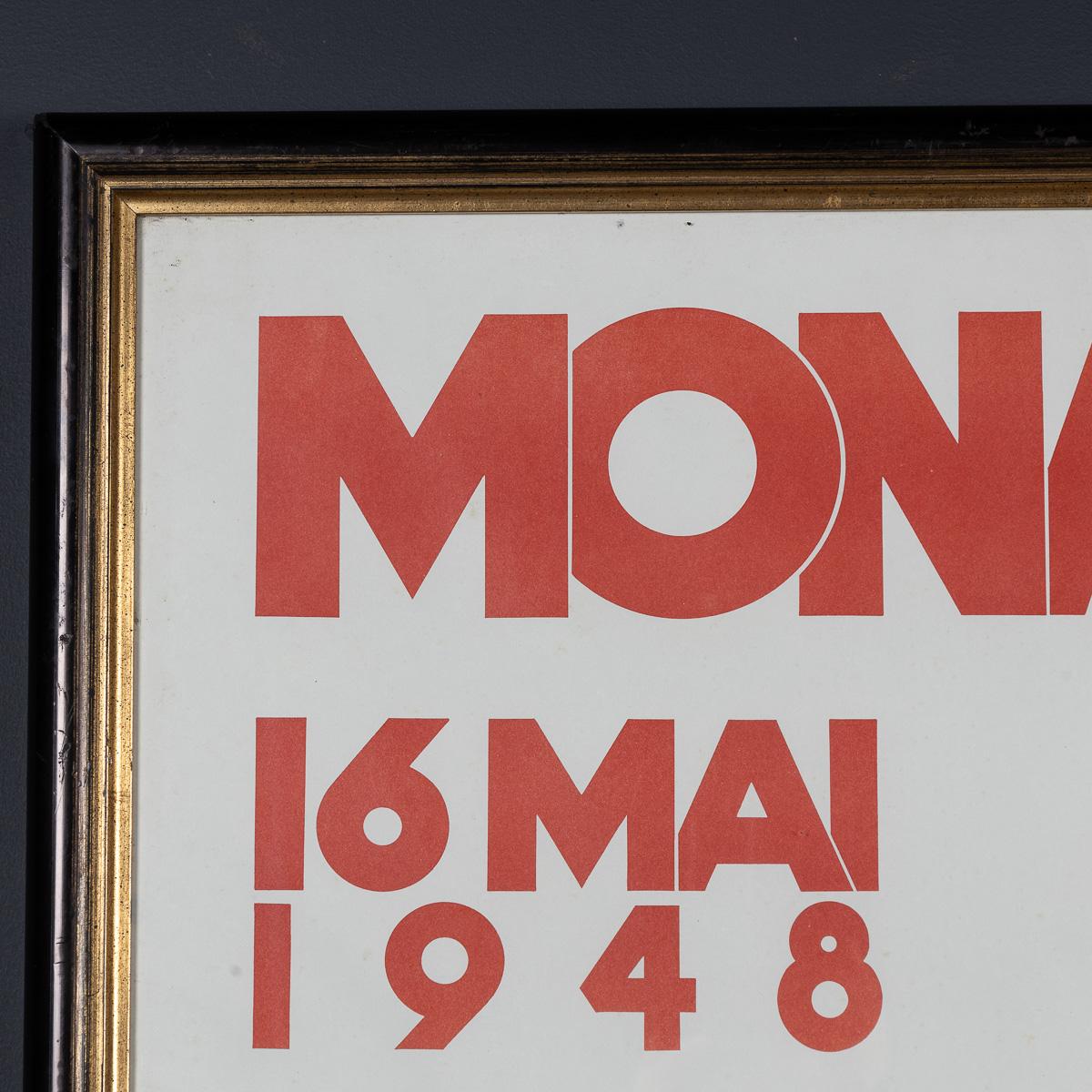 Vintage 20thC gerahmt 1948 Monaco Grand Prix Poster von Georges Hamel c.1985 (Monegassisch) im Angebot