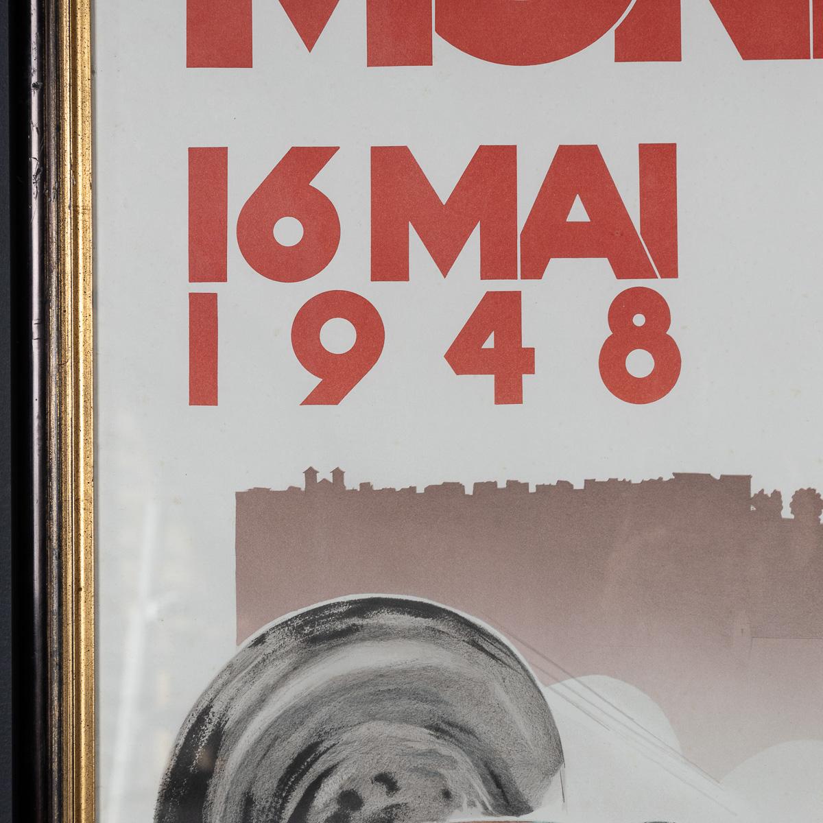 Vintage 20thC gerahmt 1948 Monaco Grand Prix Poster von Georges Hamel c.1985 im Angebot 1