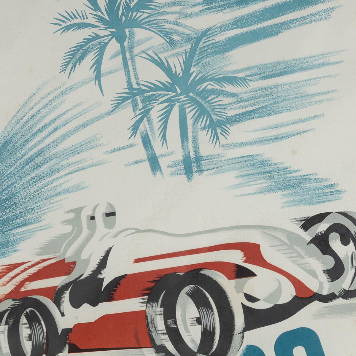 Vintage 20thC gerahmt 1950 Monaco Grand Prix Poster von Bernard Minne c.1983 (20. Jahrhundert) im Angebot