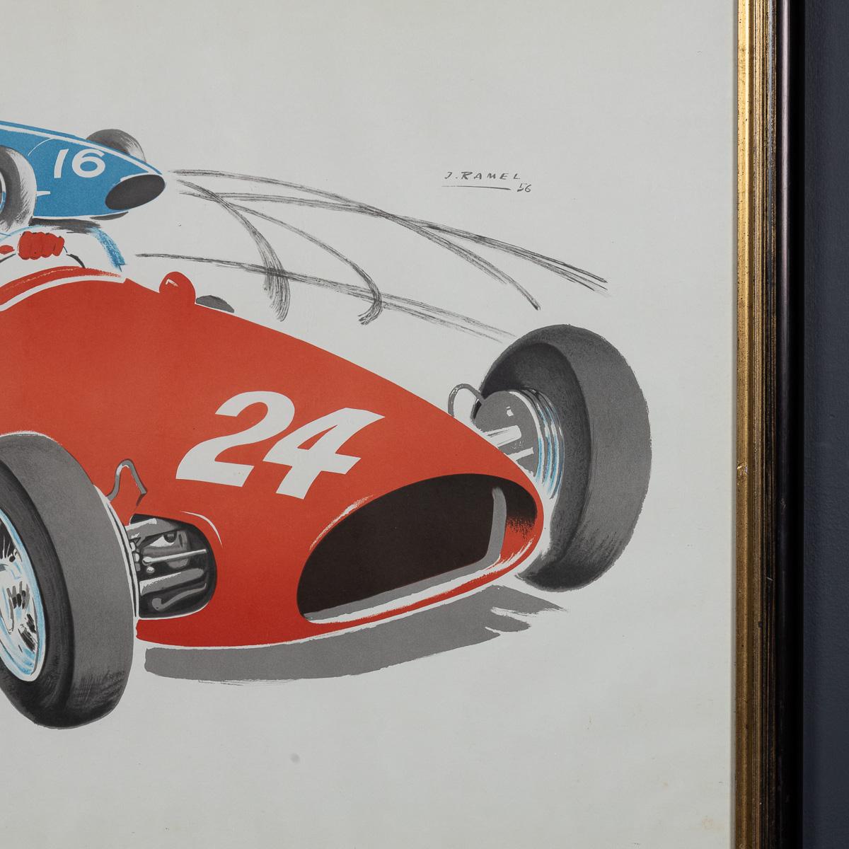 Poster incorniciato d'epoca del Gran Premio di Monaco del 1956 di Jean Ramel c.C. in vendita 4