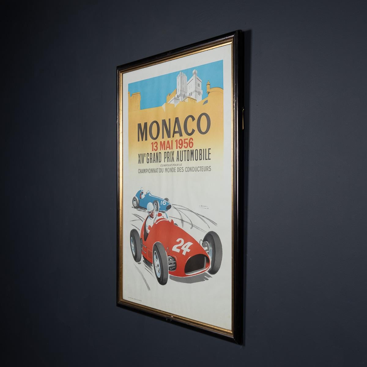Altro Poster incorniciato d'epoca del Gran Premio di Monaco del 1956 di Jean Ramel c.C. in vendita