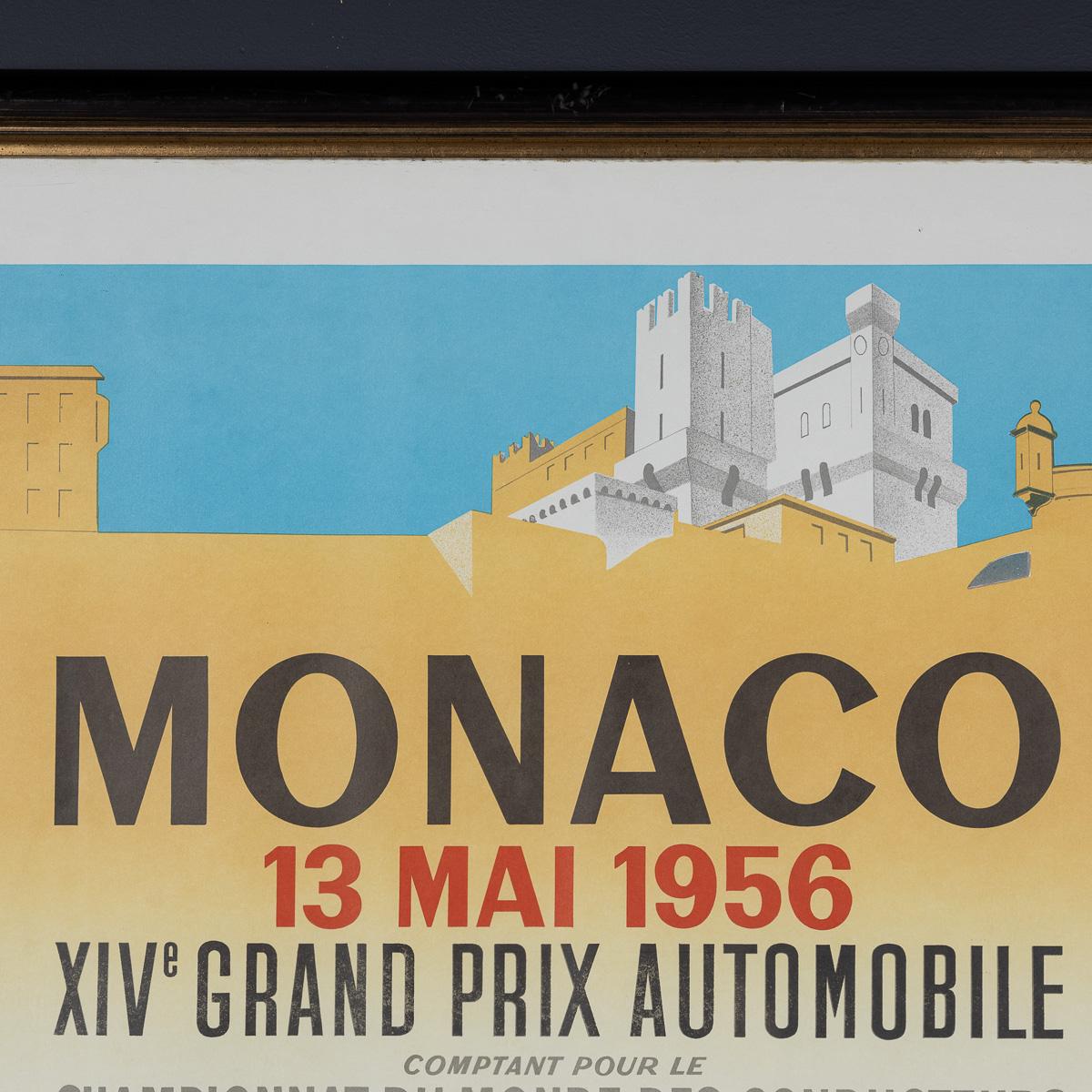 Poster incorniciato d'epoca del Gran Premio di Monaco del 1956 di Jean Ramel c.C. In condizioni buone in vendita a Royal Tunbridge Wells, Kent