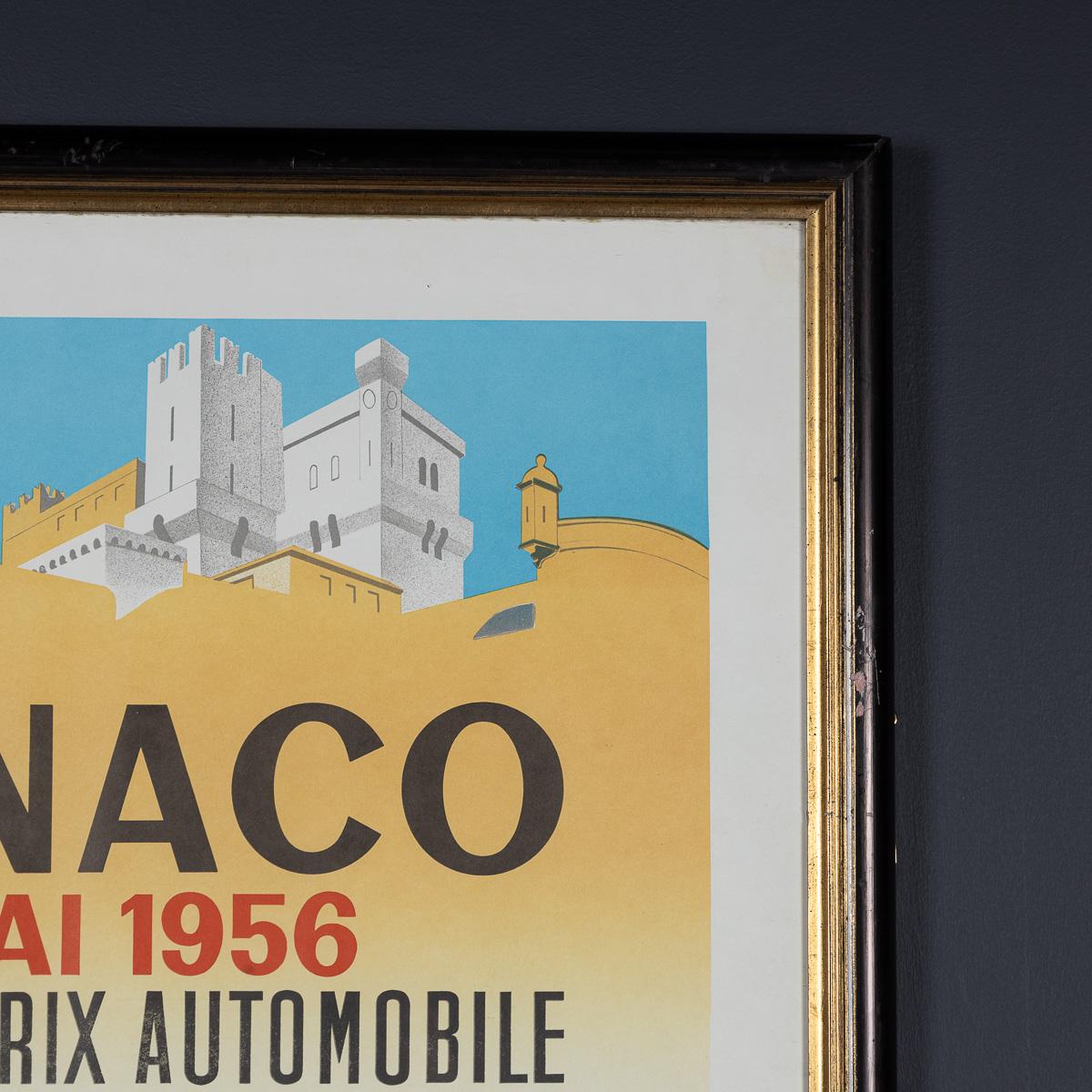 XX secolo Poster incorniciato d'epoca del Gran Premio di Monaco del 1956 di Jean Ramel c.C. in vendita