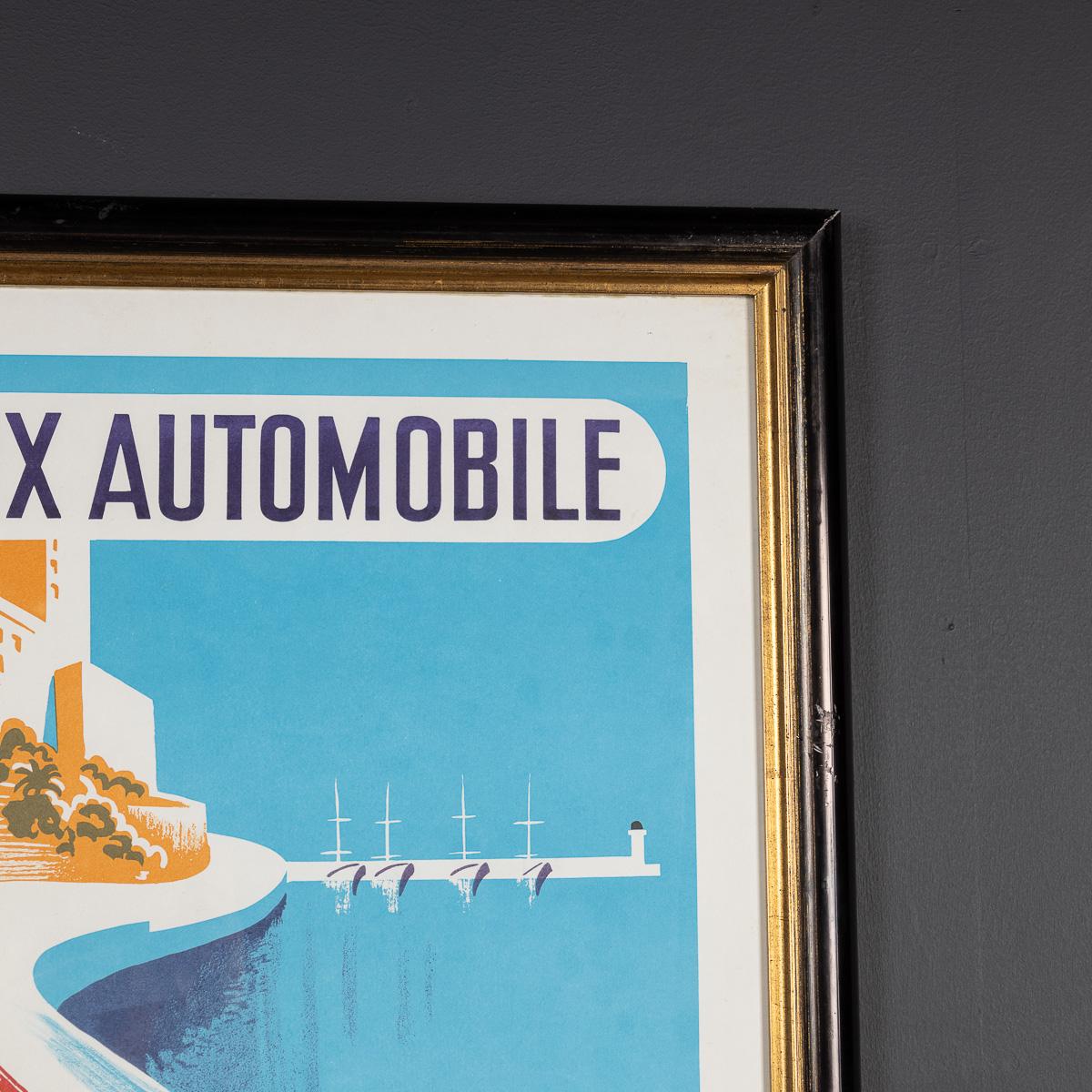 XX secolo Poster d'epoca del 20° secolo con cornice del Gran Premio di Monaco del 1957 di Bernard Minne c.C. in vendita