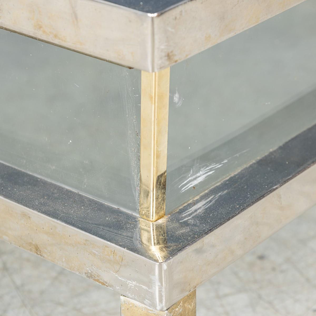 Table basse Vitrine française du 20e siècle en chrome et verre par Maison Jansen, vers 1970 en vente 10