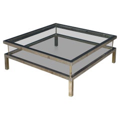 Vintage 20thC French Chrome & Glass Vitrine Coffee Table By Maison Jansen c.C.