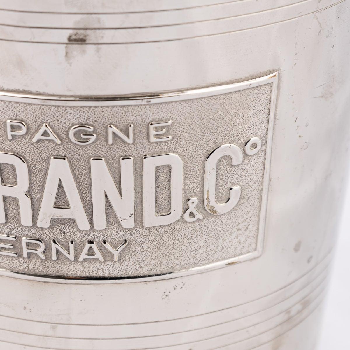 Vintage A Merand & Co Epernay Champagne / Wine Cooler, placcato in argento, del XX secolo. in vendita 4
